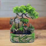 Maxbell Electric Tabletop Fountain with Lights Resin Rockery Water Sound Ornament without Mist