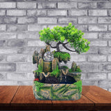 Maxbell Electric Tabletop Fountain with Lights Resin Rockery Water Sound Ornament without Mist