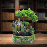 Maxbell Electric Tabletop Fountain with Lights Resin Rockery Water Sound Ornament without Mist