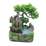 Maxbell Electric Tabletop Fountain with Lights Resin Rockery Water Sound Ornament with Mist
