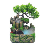 Maxbell Electric Tabletop Fountain with Lights Resin Rockery Water Sound Ornament with Mist