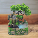 Maxbell Electric Tabletop Fountain with Lights Resin Rockery Water Sound Ornament with Mist