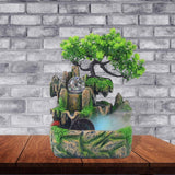 Maxbell Electric Tabletop Fountain with Lights Resin Rockery Water Sound Ornament with Mist