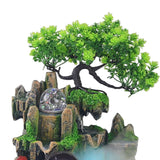 Maxbell Electric Tabletop Fountain with Lights Resin Rockery Water Sound Ornament with Mist
