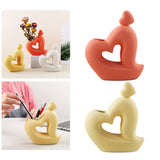 Maxbell Ceramic Vase Statue Elegant Photo Prop for Outdoor Desktop Orange