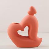 Maxbell Ceramic Vase Statue Elegant Photo Prop for Outdoor Desktop Orange