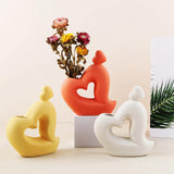 Maxbell Ceramic Vase Statue Elegant Photo Prop for Outdoor Desktop Orange