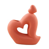 Maxbell Ceramic Vase Statue Elegant Photo Prop for Outdoor Desktop Orange
