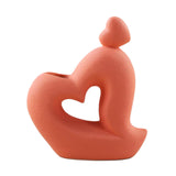 Maxbell Ceramic Vase Statue Elegant Photo Prop for Outdoor Desktop Orange