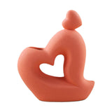 Maxbell Ceramic Vase Statue Elegant Photo Prop for Outdoor Desktop Orange