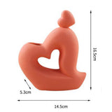 Maxbell Ceramic Vase Statue Elegant Photo Prop for Outdoor Desktop Orange