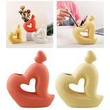 Maxbell Ceramic Vase Statue Elegant Photo Prop for Outdoor Desktop Orange