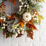 Maxbell Door Autumn Fall Wreath Thanksgiving Wreaths Holiday Decor Simulated 35cmx35cm