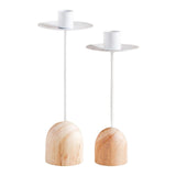 Maxbell Taper Candle Holders Candlestick for Anniversary Candlelight Dinner Birthday White