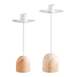 Maxbell Taper Candle Holders Candlestick for Anniversary Candlelight Dinner Birthday White