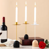 Maxbell Taper Candle Holders Candlestick for Anniversary Candlelight Dinner Birthday White