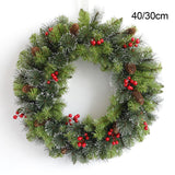 Maxbell Artificial Wreath Christmas Wall Hanging Winter Wreath for Door Wedding Xmas 40cm