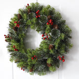 Maxbell Artificial Wreath Christmas Wall Hanging Winter Wreath for Door Wedding Xmas 40cm