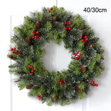 Maxbell Artificial Wreath Christmas Wall Hanging Winter Wreath for Door Wedding Xmas 40cm