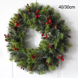 Maxbell Artificial Wreath Christmas Wall Hanging Winter Wreath for Door Wedding Xmas 40cm