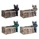 Maxbell Tissue Box Napkin Paper Holder Case Resin Sculpture Organizer Dog Statue Black