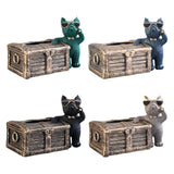 Maxbell Tissue Box Napkin Paper Holder Case Resin Sculpture Organizer Dog Statue Black