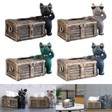 Maxbell Tissue Box Napkin Paper Holder Case Resin Sculpture Organizer Dog Statue Black