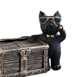 Maxbell Tissue Box Napkin Paper Holder Case Resin Sculpture Organizer Dog Statue Black