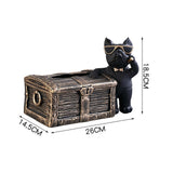 Maxbell Tissue Box Napkin Paper Holder Case Resin Sculpture Organizer Dog Statue Black