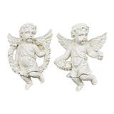 Maxbell 4Pcs European Style Cherub Wall Sculpture Ornament Angel Statue for Entrance