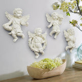 Maxbell 4Pcs European Style Cherub Wall Sculpture Ornament Angel Statue for Entrance