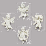 Maxbell 4Pcs European Style Cherub Wall Sculpture Ornament Angel Statue for Entrance