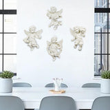 Maxbell 4Pcs European Style Cherub Wall Sculpture Ornament Angel Statue for Entrance