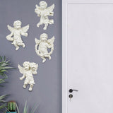 Maxbell 4Pcs European Style Cherub Wall Sculpture Ornament Angel Statue for Entrance