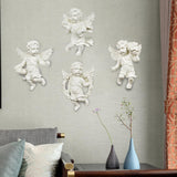 Maxbell 4Pcs European Style Cherub Wall Sculpture Ornament Angel Statue for Entrance
