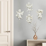 Maxbell 4Pcs European Style Cherub Wall Sculpture Ornament Angel Statue for Entrance