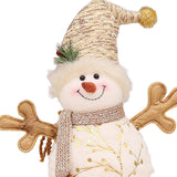 Maxbell Christmas Snowman Doll Short Plush for Shopping Mall Window Decoration 15cmx22cmx38cm
