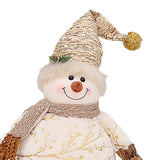 Maxbell Christmas Snowman Doll Short Plush for Shopping Mall Window Decoration 19cmx26cmx50cm