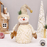 Maxbell Christmas Snowman Doll Short Plush for Shopping Mall Window Decoration 22cmx30cmx60cm