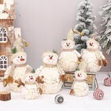 Maxbell Christmas Snowman Doll Short Plush for Shopping Mall Window Decoration 22cmx30cmx60cm