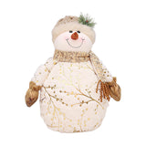 Maxbell Christmas Snowman Doll Short Plush for Shopping Mall Window Decoration 22cmx30cmx40cm