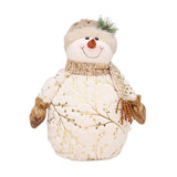 Maxbell Christmas Snowman Doll Short Plush for Shopping Mall Window Decoration 22cmx30cmx40cm