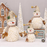 Maxbell Christmas Snowman Doll Short Plush for Shopping Mall Window Decoration 22cmx30cmx40cm