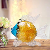 Maxbell Clear Fish Statue Decoration Gift Photo Prop for Office Living Room Fences Yellow