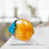 Maxbell Clear Fish Statue Decoration Gift Photo Prop for Office Living Room Fences Yellow