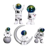 Maxbell Astronaut Figure Spaceman Sculpture Resin Statue Ornament for Office Party 5pcs