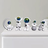 Maxbell Astronaut Figure Spaceman Sculpture Resin Statue Ornament for Office Party 5pcs