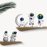Maxbell Astronaut Figure Spaceman Sculpture Resin Statue Ornament for Office Party 5pcs