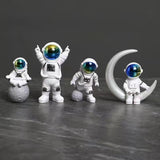 Maxbell Astronaut Figure Spaceman Sculpture Resin Statue Ornament for Office Party 4pcs