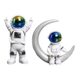 Maxbell Astronaut Figure Spaceman Sculpture Resin Statue Ornament for Office Party 4pcs